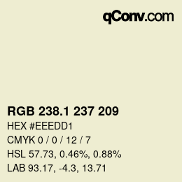 カラーコード: RGB 238.1 237 209 | qconv.com