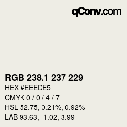 Color code: RGB 238.1 237 229 | qconv.com