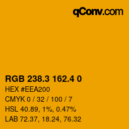 カラーコード: RGB 238.3 162.4 0 | qconv.com