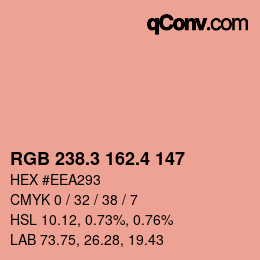 カラーコード: RGB 238.3 162.4 147 | qconv.com