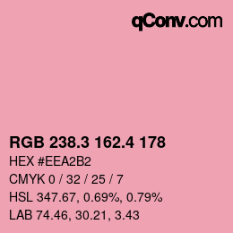 カラーコード: RGB 238.3 162.4 178 | qconv.com