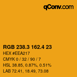 カラーコード: RGB 238.3 162.4 23 | qconv.com