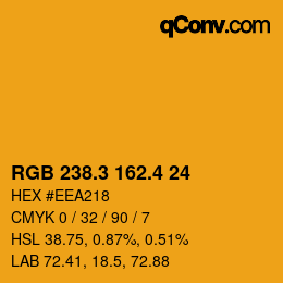 カラーコード: RGB 238.3 162.4 24 | qconv.com