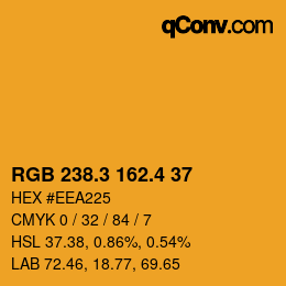 カラーコード: RGB 238.3 162.4 37 | qconv.com
