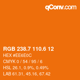 カラーコード: RGB 238.7 110.6 12 | qconv.com