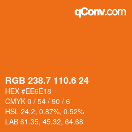 カラーコード: RGB 238.7 110.6 24 | qconv.com