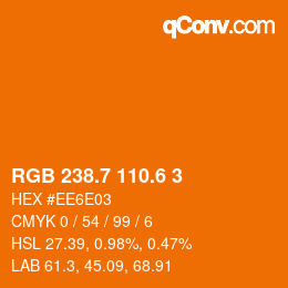 カラーコード: RGB 238.7 110.6 3 | qconv.com