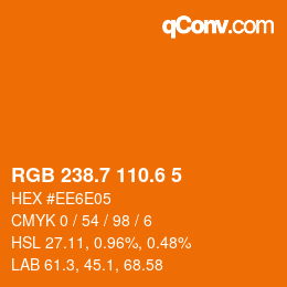 カラーコード: RGB 238.7 110.6 5 | qconv.com