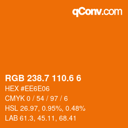 カラーコード: RGB 238.7 110.6 6 | qconv.com
