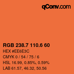 カラーコード: RGB 238.7 110.6 60 | qconv.com