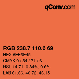 カラーコード: RGB 238.7 110.6 69 | qconv.com