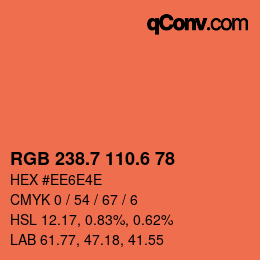 カラーコード: RGB 238.7 110.6 78 | qconv.com