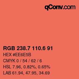 カラーコード: RGB 238.7 110.6 91 | qconv.com