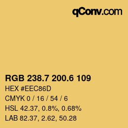 カラーコード: RGB 238.7 200.6 109 | qconv.com