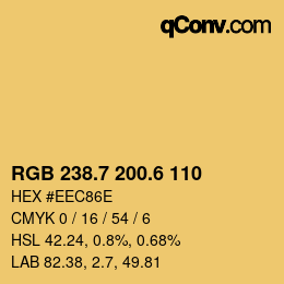 カラーコード: RGB 238.7 200.6 110 | qconv.com