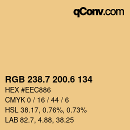 カラーコード: RGB 238.7 200.6 134 | qconv.com