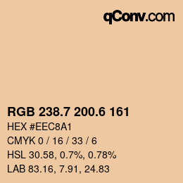 カラーコード: RGB 238.7 200.6 161 | qconv.com