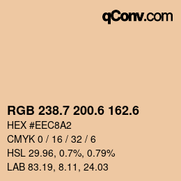 カラーコード: RGB 238.7 200.6 162.6 | qconv.com