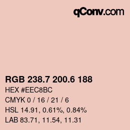 カラーコード: RGB 238.7 200.6 188 | qconv.com
