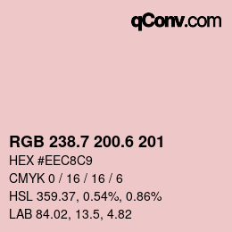 カラーコード: RGB 238.7 200.6 201 | qconv.com