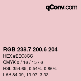カラーコード: RGB 238.7 200.6 204 | qconv.com