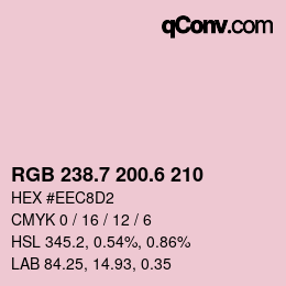 カラーコード: RGB 238.7 200.6 210 | qconv.com