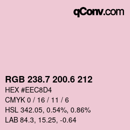 カラーコード: RGB 238.7 200.6 212 | qconv.com