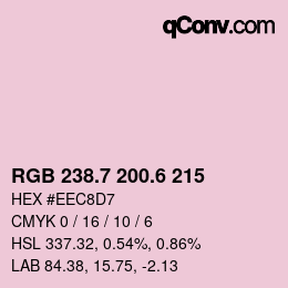 カラーコード: RGB 238.7 200.6 215 | qconv.com