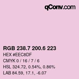 カラーコード: RGB 238.7 200.6 223 | qconv.com