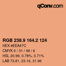カラーコード: RGB 238.9 164.2 124 | qconv.com