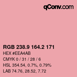 Color code: RGB 238.9 164.2 171 | qconv.com