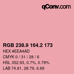Color code: RGB 238.9 164.2 173 | qconv.com