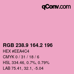 Color code: RGB 238.9 164.2 196 | qconv.com