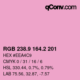 Color code: RGB 238.9 164.2 201 | qconv.com