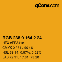 カラーコード: RGB 238.9 164.2 24 | qconv.com