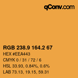Color code: RGB 238.9 164.2 67 | qconv.com