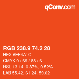 Color code: RGB 238.9 74.2 28 | qconv.com