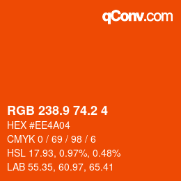 カラーコード: RGB 238.9 74.2 4 | qconv.com
