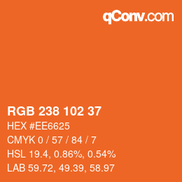 Color code: RGB 238 102 37 | qconv.com