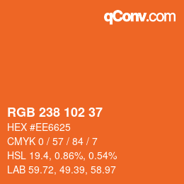 Color code: RGB 238 102 37 | qconv.com