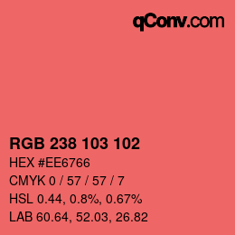 Color code: RGB 238 103 102 | qconv.com