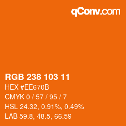 Color code: RGB 238 103 11 | qconv.com