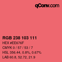 Color code: RGB 238 103 111 | qconv.com