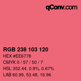 Color code: RGB 238 103 120 | qconv.com