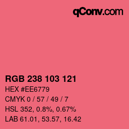 Color code: RGB 238 103 121 | qconv.com