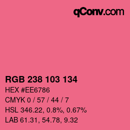 Color code: RGB 238 103 134 | qconv.com