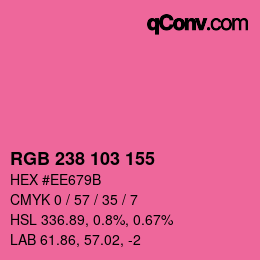 Color code: RGB 238 103 155 | qconv.com