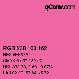 Farbcode: RGB 238 103 162 | qconv.com