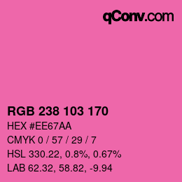 Color code: RGB 238 103 170 | qconv.com