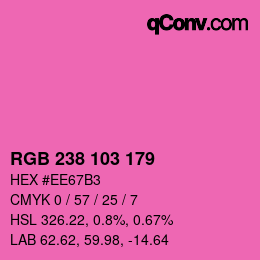 Color code: RGB 238 103 179 | qconv.com